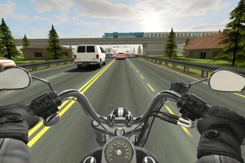Traffic Rider - motorbike racing first person viewpoint