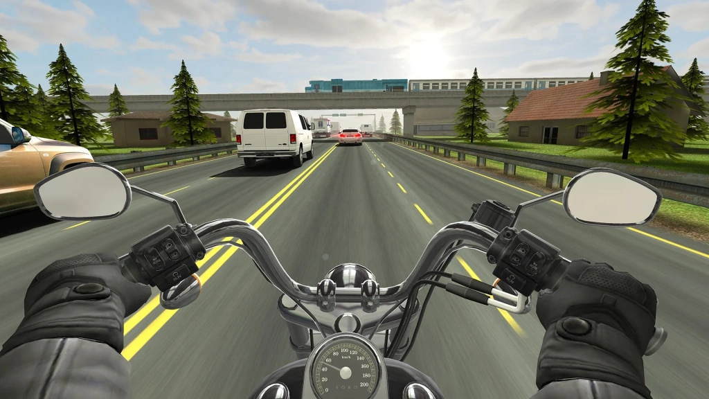 Traffic Rider - motorbike racing first person viewpoint