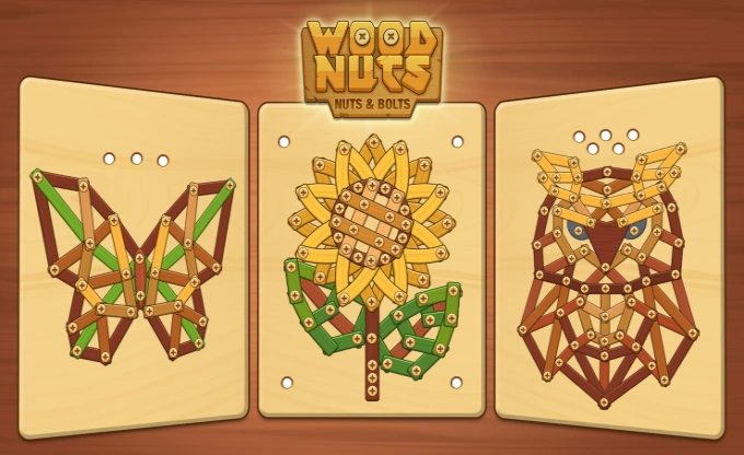 Wood Nuts: Nuts & Bolts – Wooden puzzles ⭐4.6