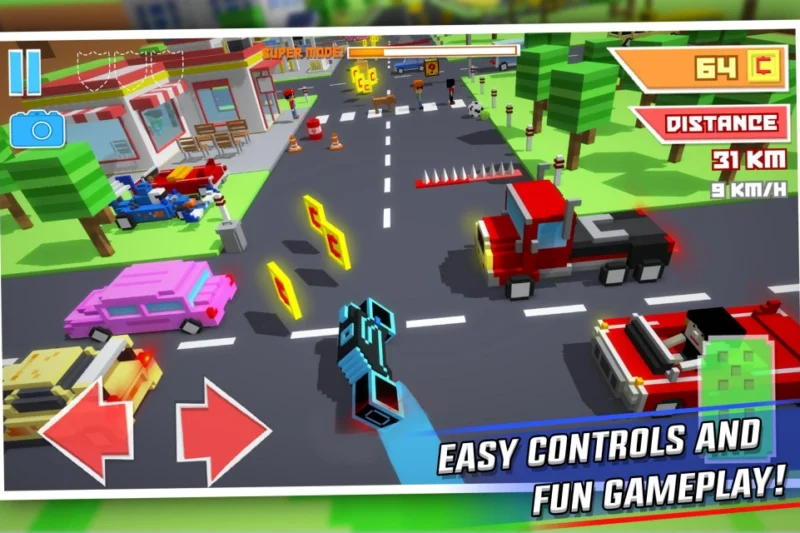 Crossy Brakes: Blocky Road Fun – Pixel car driving game ⭐4.7