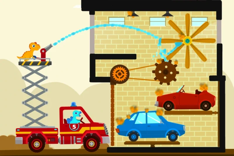 Fire Truck Rescue – For Kids – Dinosaur firefighter ⭐4.1
