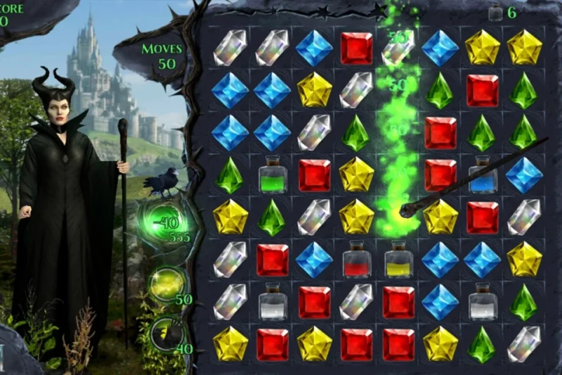 Disney Maleficent Free Fall – Match 3 with gemstones ⭐4.5