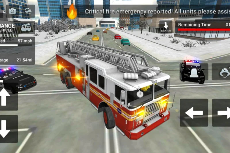 Fire Truck Rescue Simulator – Fight fires throughout the city ⭐4.5